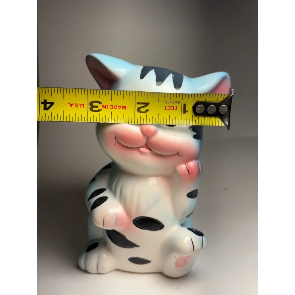 Vtg Cat Piggy Bank 5